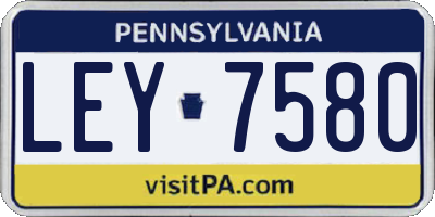 PA license plate LEY7580