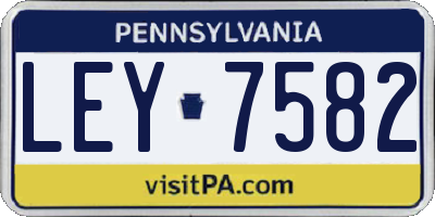 PA license plate LEY7582