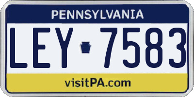 PA license plate LEY7583