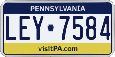 PA license plate LEY7584