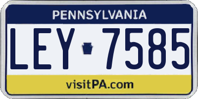 PA license plate LEY7585
