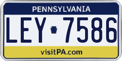 PA license plate LEY7586