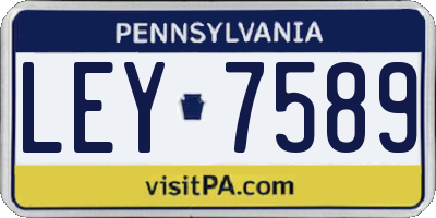 PA license plate LEY7589