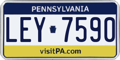 PA license plate LEY7590