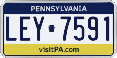 PA license plate LEY7591