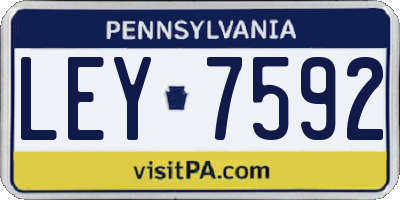 PA license plate LEY7592