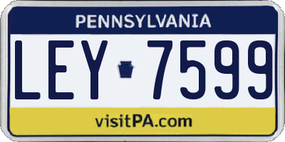 PA license plate LEY7599