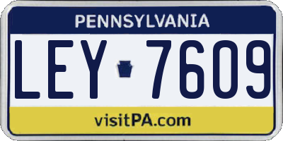 PA license plate LEY7609