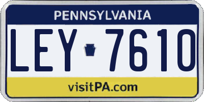 PA license plate LEY7610