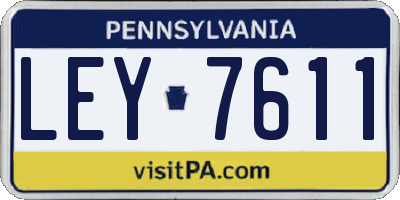 PA license plate LEY7611