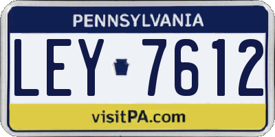 PA license plate LEY7612