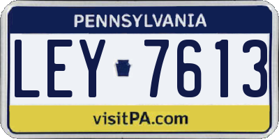 PA license plate LEY7613