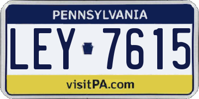 PA license plate LEY7615
