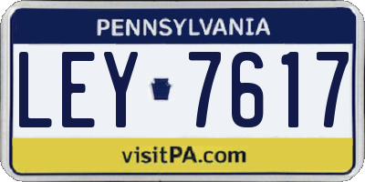 PA license plate LEY7617