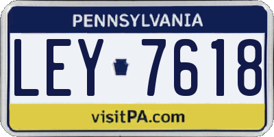 PA license plate LEY7618