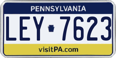 PA license plate LEY7623