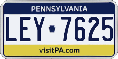 PA license plate LEY7625
