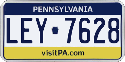 PA license plate LEY7628