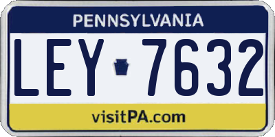 PA license plate LEY7632