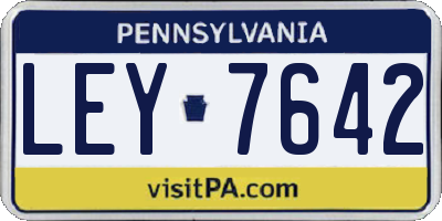 PA license plate LEY7642
