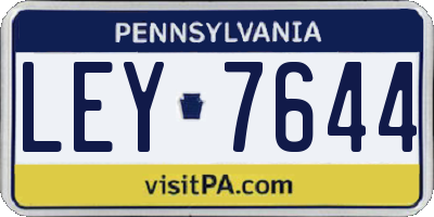 PA license plate LEY7644
