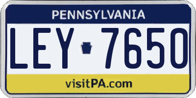 PA license plate LEY7650