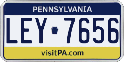 PA license plate LEY7656