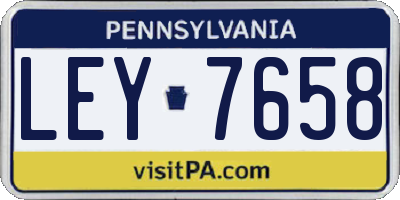 PA license plate LEY7658