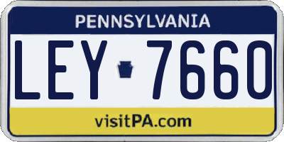 PA license plate LEY7660