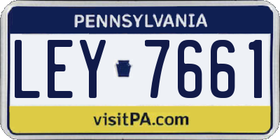 PA license plate LEY7661