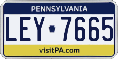 PA license plate LEY7665