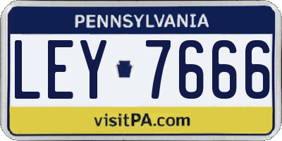 PA license plate LEY7666