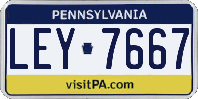PA license plate LEY7667