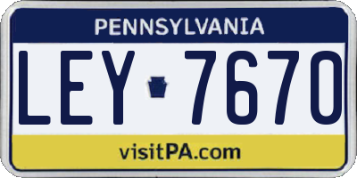 PA license plate LEY7670