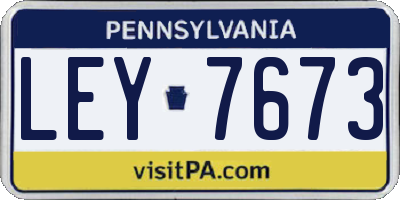 PA license plate LEY7673