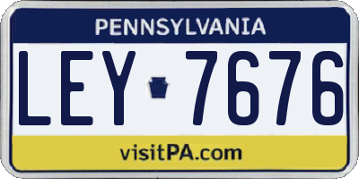 PA license plate LEY7676