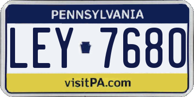 PA license plate LEY7680