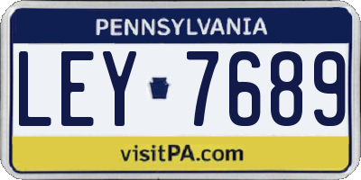 PA license plate LEY7689