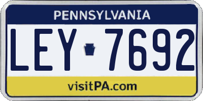 PA license plate LEY7692