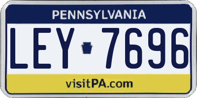 PA license plate LEY7696