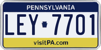 PA license plate LEY7701