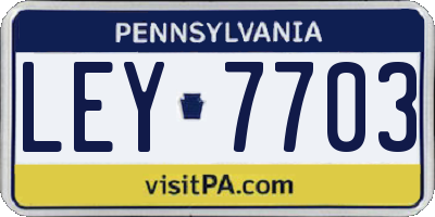 PA license plate LEY7703