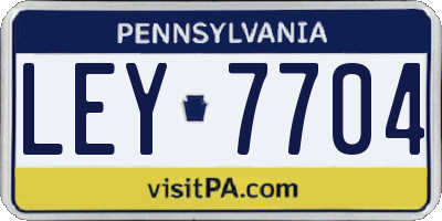 PA license plate LEY7704
