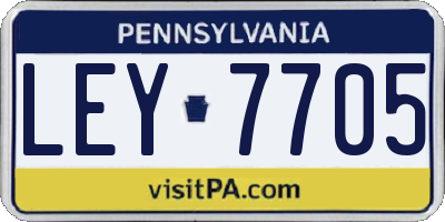 PA license plate LEY7705