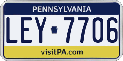 PA license plate LEY7706