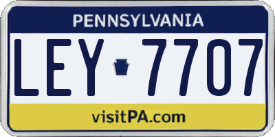 PA license plate LEY7707
