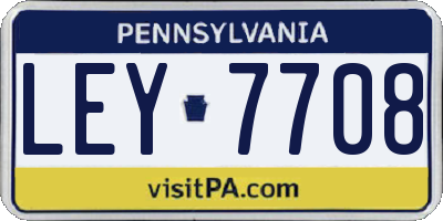 PA license plate LEY7708