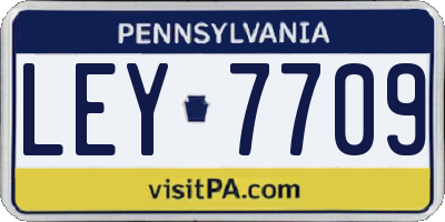 PA license plate LEY7709