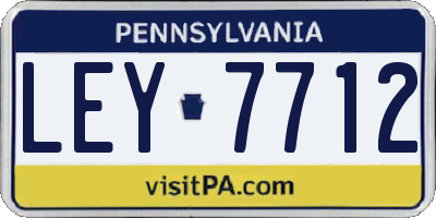 PA license plate LEY7712