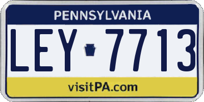 PA license plate LEY7713